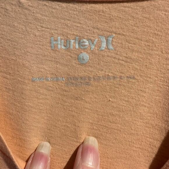 Hurley Crop Tank Peach Large 100% Cotton Natural Fibers Beach Cruise Gym Workout - Picture 7 of 8